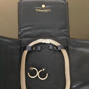Tiffany Somerset Mesh Silver Necklace & earrings.